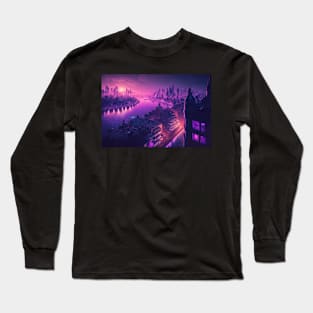 Cyberpunk Amsterdam River Long Sleeve T-Shirt